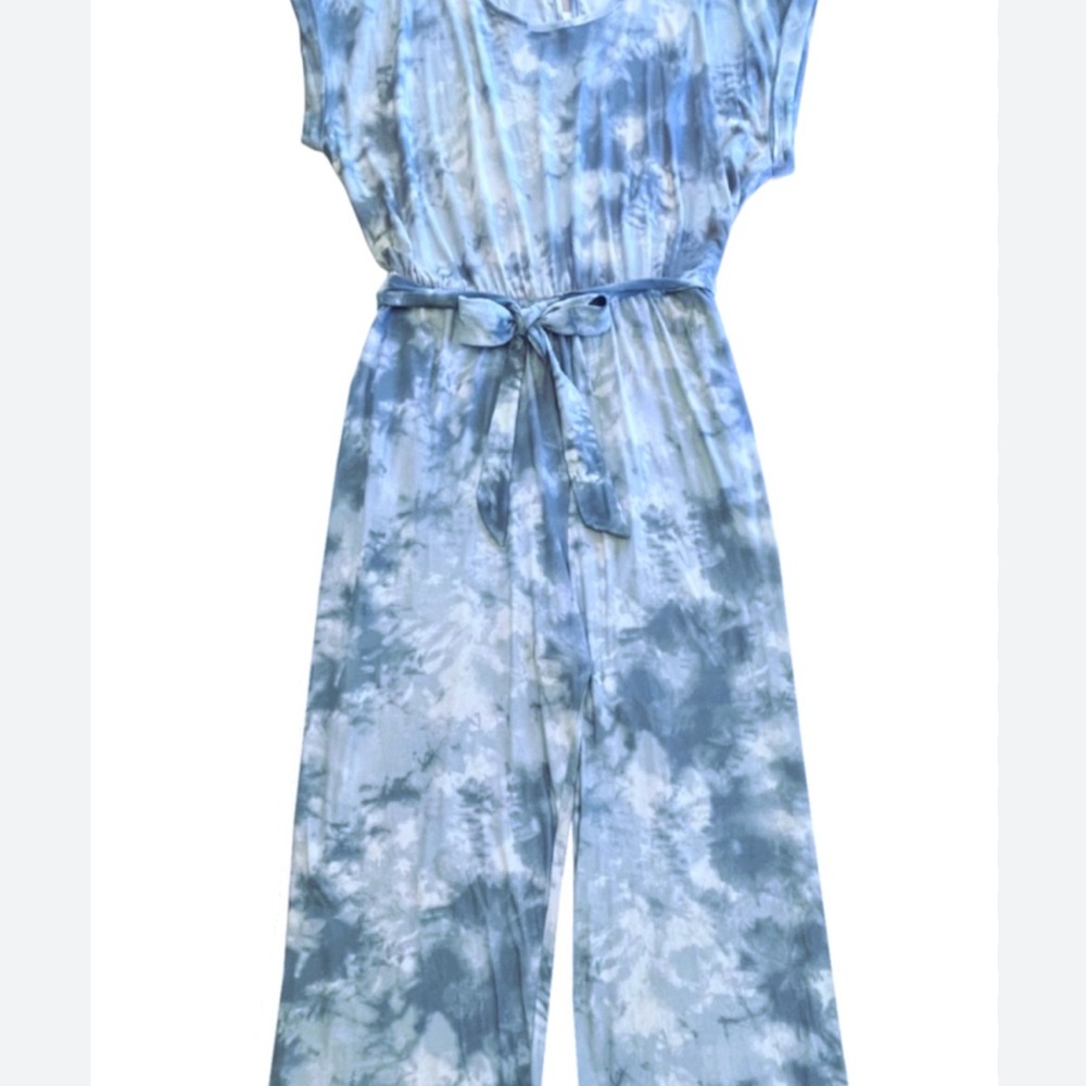 Blue Tie-Dye Jumpsuit